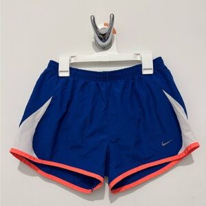Nike Women's Athletic Shorts in Blue with Pink and White Accents